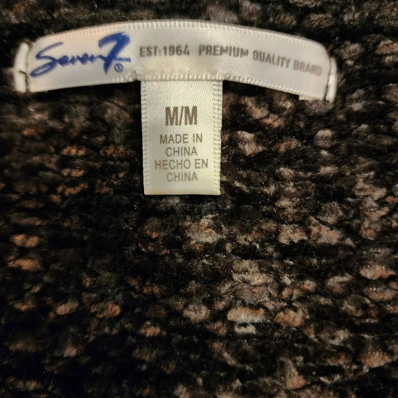 Seven7 Black Gray Pullover Sweater Size Medium SOFT - Picture 7 of 8